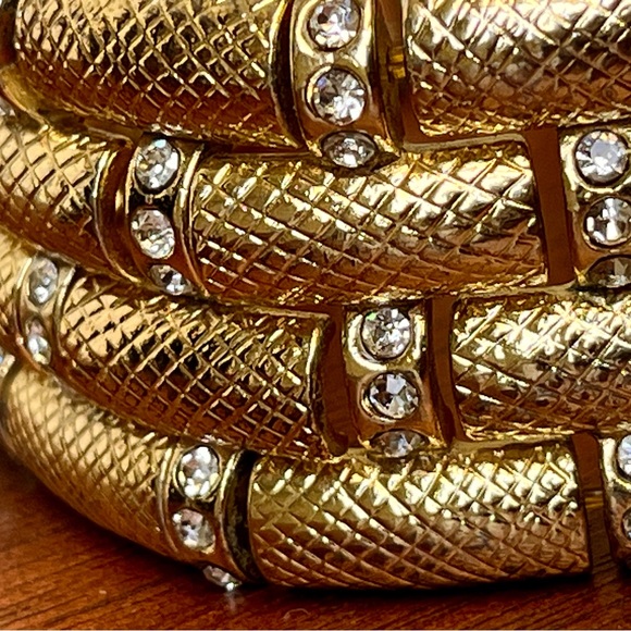 Vintage Exotic Snake Gem Bling Accents Bangle Bracelet Stretch Statement Retro - Picture 7 of 8